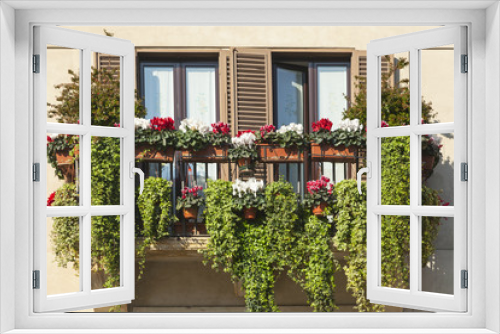Fototapeta Naklejka Na Ścianę Okno 3D - green balcony