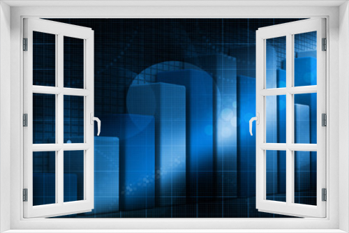 Fototapeta Naklejka Na Ścianę Okno 3D - 3d business growth graph. Business background .