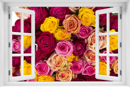 Fototapeta Naklejka Na Ścianę Okno 3D - Multicolored roses