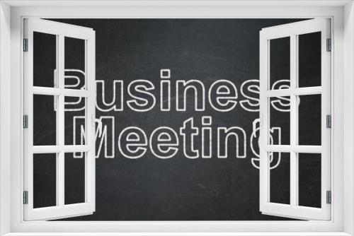 Finance concept: Business Meeting on chalkboard background