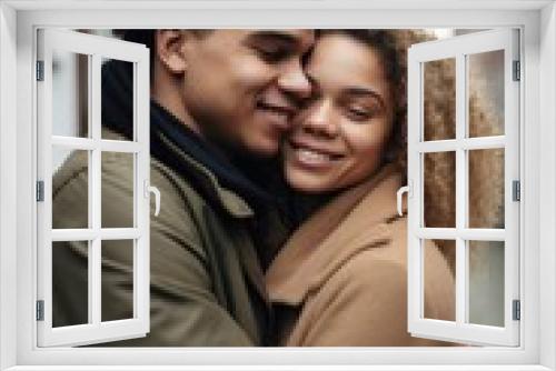 shot of a young couple hugging outside