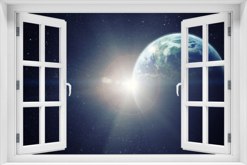 Fototapeta Naklejka Na Ścianę Okno 3D - realistic planet earth in space