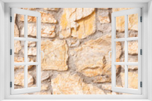 Fototapeta Naklejka Na Ścianę Okno 3D - Vertical stone background wall of stonework