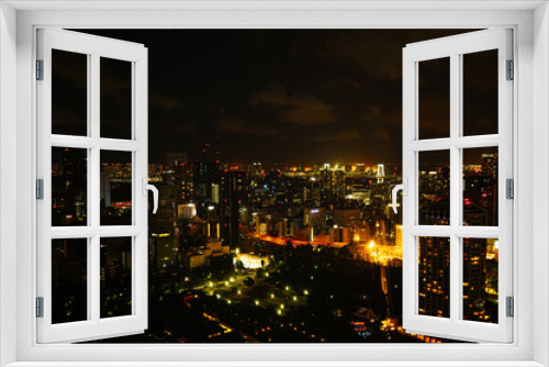 Fototapeta Naklejka Na Ścianę Okno 3D - night view of tokyo