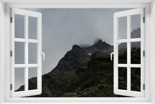 Fototapeta Naklejka Na Ścianę Okno 3D - mysty conditions in the Alps of Val d'Anniviers, Valais