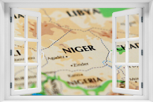 Niger, officially the Republic of the Niger, is a landlocked country in West Africa. bordered by Libya, Chad, Nigeria, Benin and Burkina Faso, Mali and Algeria