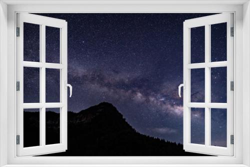 Fototapeta Naklejka Na Ścianę Okno 3D - Stargazing; Milky Way, Changqi Town, Chishui City, Guizhou Province, China. Moon Lake Scenic Resort of Chishui. Hong-Chuan Yan