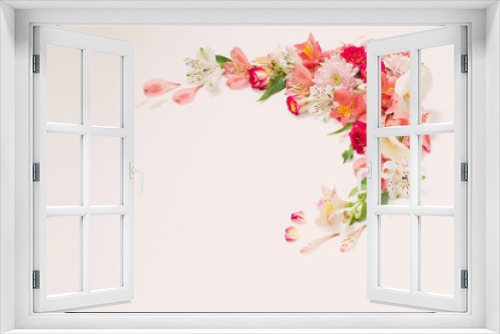 Fototapeta Naklejka Na Ścianę Okno 3D - alstroemeria flowers on white  background