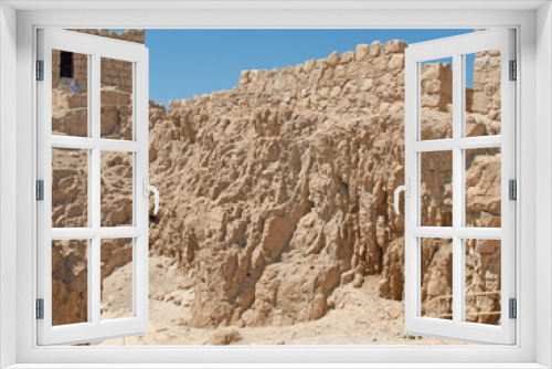 Fototapeta Naklejka Na Ścianę Okno 3D - Ruins of Herods castle in fortress Masada, Israel