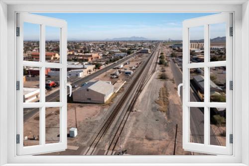 Fototapeta Naklejka Na Ścianę Okno 3D - Aerial view of Casa Grande, Arizona in daylight