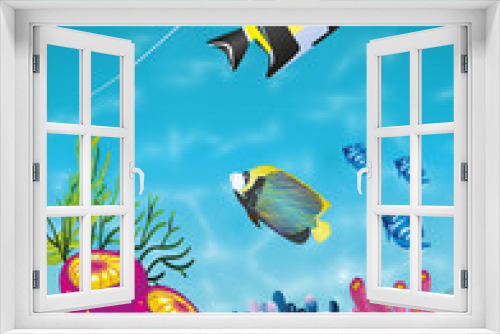 Fototapeta Naklejka Na Ścianę Okno 3D - marine life with colorful fish