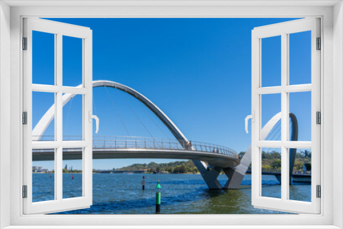 Fototapeta Naklejka Na Ścianę Okno 3D - Elizabeth Quay Bridge in Perth Central Business District, Western Australia.