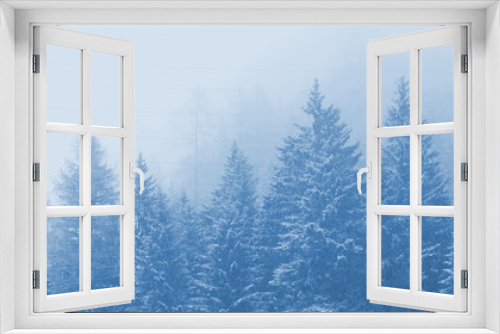 Fototapeta Naklejka Na Ścianę Okno 3D - geheimnisvoller wald und nebel
