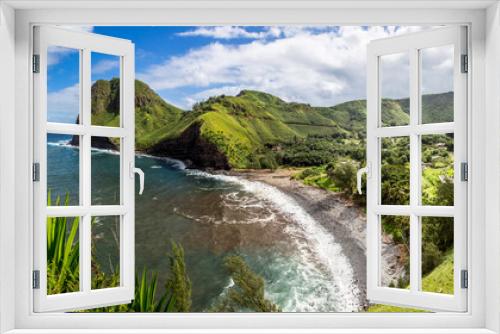 Fototapeta Naklejka Na Ścianę Okno 3D - Panorama of Hawaii's landscape of cliff and beach