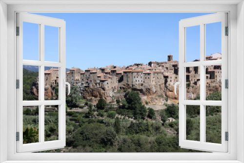 Pitigliano - the picturesque medieval town founded in Etruscan time on the tuff hill in Tuscany, Italy.