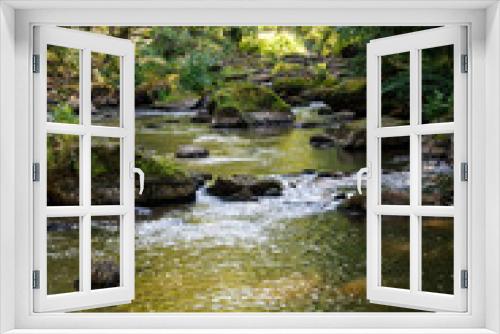 Fototapeta Naklejka Na Ścianę Okno 3D - Sommeridylle am Flusslauf im Waldnaabtal