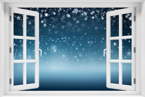 Blue background with snow flakes and stars