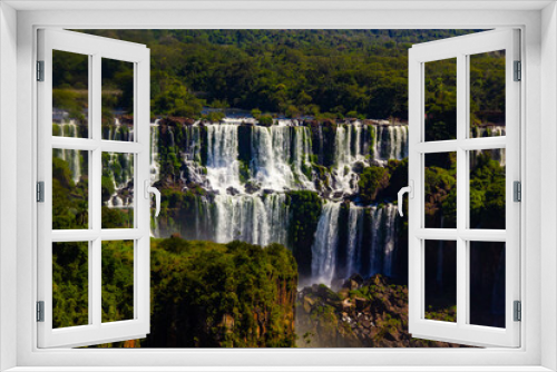 Fototapeta Naklejka Na Ścianę Okno 3D - Iguacu falls national park beautiful views, waterfalls, cascades, cataratas Iguazu Iguacu Brazil