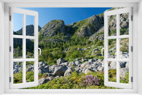 Fototapeta Naklejka Na Ścianę Okno 3D - Berge auf der norwegischen Insel Vega