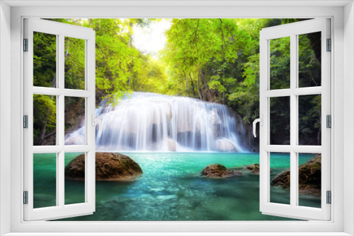 Fototapeta Naklejka Na Ścianę Okno 3D - Tropical waterfall in Thailand, nature photography