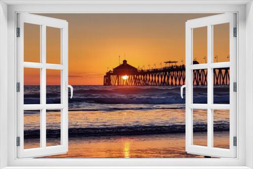 Fototapeta Naklejka Na Ścianę Okno 3D - Sunset at Imperial Beach Pier California