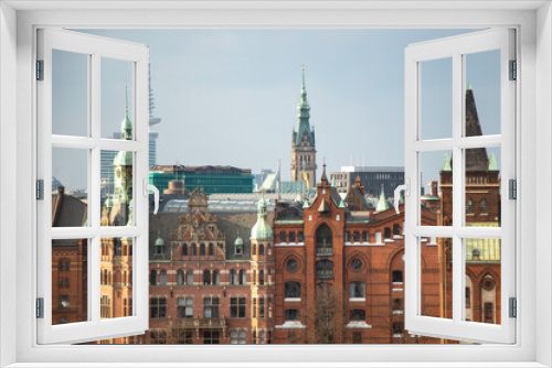 Fototapeta Naklejka Na Ścianę Okno 3D - Hamburg Skyline