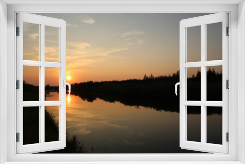 Fototapeta Naklejka Na Ścianę Okno 3D - Summer Sunset On The Water, Pylypow Wetlands, Edmonton, Alberta