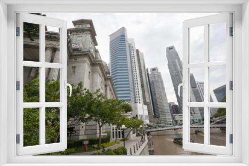 Fototapeta Naklejka Na Ścianę Okno 3D - Downtown Core in Singapore