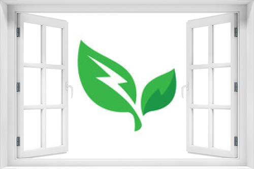 Fototapeta Naklejka Na Ścianę Okno 3D - Leaf Icon - Vector Stock Illustration