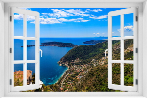 Fototapeta Naklejka Na Ścianę Okno 3D - View of the Mediterranean coastline from the top of the Eze village in French Riviera, France