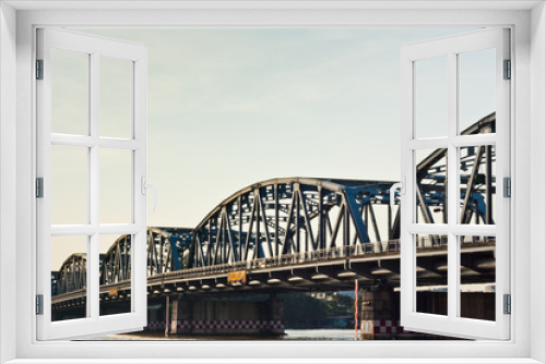Fototapeta Naklejka Na Ścianę Okno 3D - Steel bridge over the Chao Phraya River
