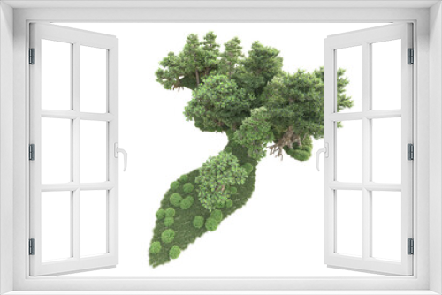 Fototapeta Naklejka Na Ścianę Okno 3D - Landscape isolated on transparent background 3d rendering illustration