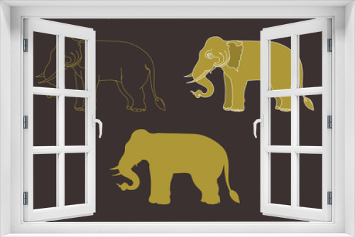 Fototapeta Naklejka Na Ścianę Okno 3D - elephant thai