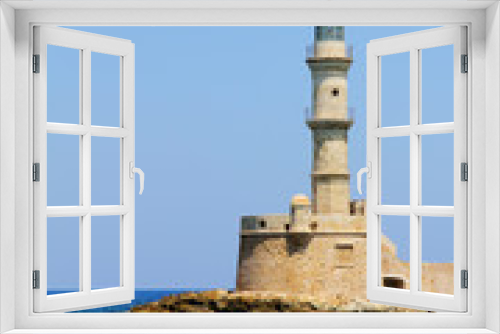 Fototapeta Naklejka Na Ścianę Okno 3D - Greece, Chania town (Crete), lighthouse