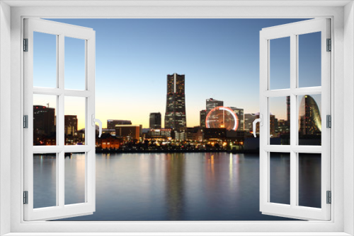 Fototapeta Naklejka Na Ścianę Okno 3D - Yokohama city , Japan skyline