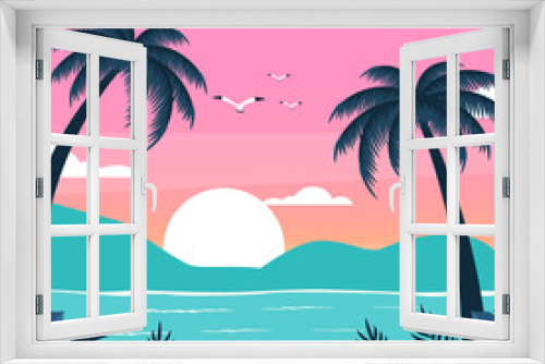 Fototapeta Naklejka Na Ścianę Okno 3D - gradient summer beach background