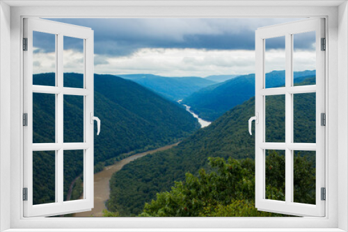 Fototapeta Naklejka Na Ścianę Okno 3D - New River Between the Mountains 1