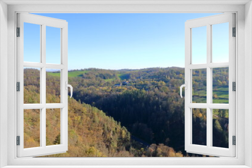 View from Teufelskanzel (english: Devil's Pulpit) near glashuette in saxony, germany