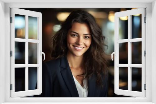 pretty business woman smiling close up