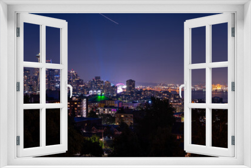 Fototapeta Naklejka Na Ścianę Okno 3D - Kerry Park Blue Hour Pano 2