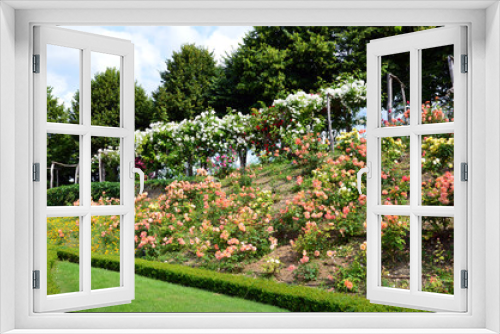Fototapeta Naklejka Na Ścianę Okno 3D - garden and chateau La Chatonniere near Villandry