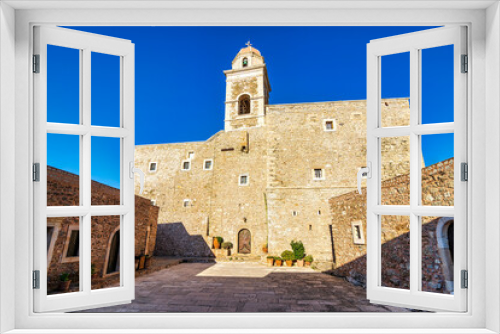 Fototapeta Naklejka Na Ścianę Okno 3D - View of Toplou Monastery in the northeastern part of Crete, Greece