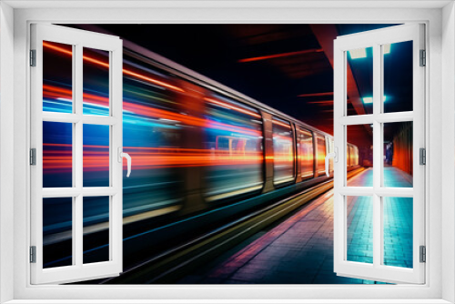 Long exposure of subway tunnel