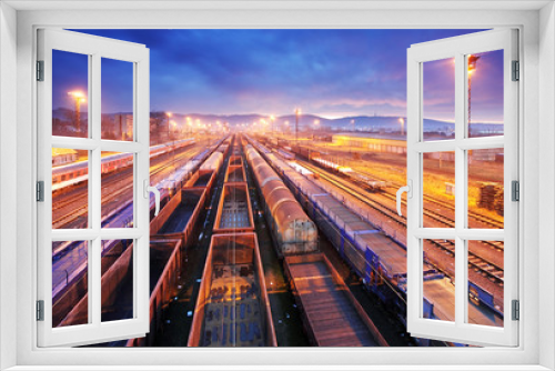 Fototapeta Naklejka Na Ścianę Okno 3D - Train Freight trasportation