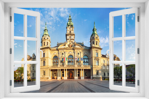 Fototapeta Naklejka Na Ścianę Okno 3D - Panorama of City hall in town Gyor, Hungary