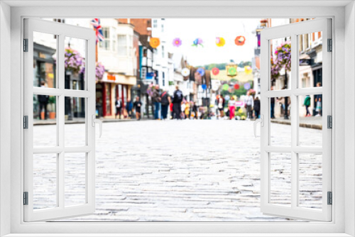 Fototapeta Naklejka Na Ścianę Okno 3D - Typical British high street scene close focuses with background blur