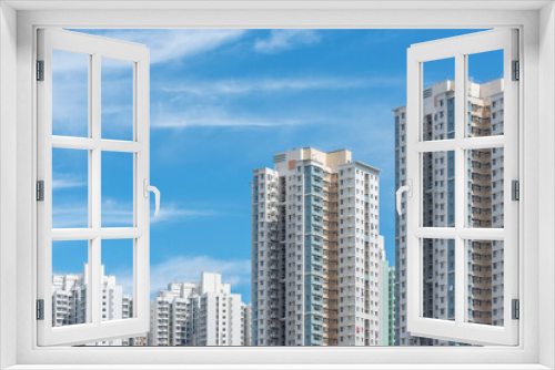 Fototapeta Naklejka Na Ścianę Okno 3D - High rise residential building of public estate in Hong Kong city