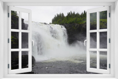 Fototapeta Naklejka Na Ścianę Okno 3D - Der wunderschön Tännforsen Wasserfall in Schweden