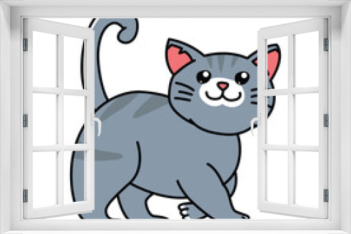 Fototapeta Naklejka Na Ścianę Okno 3D - Cute cat vector illustration for your asset design