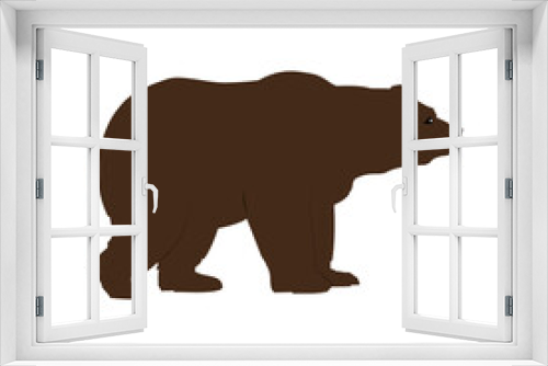 Fototapeta Naklejka Na Ścianę Okno 3D - Grizzly bear side view isolated, animals and wildlife concept